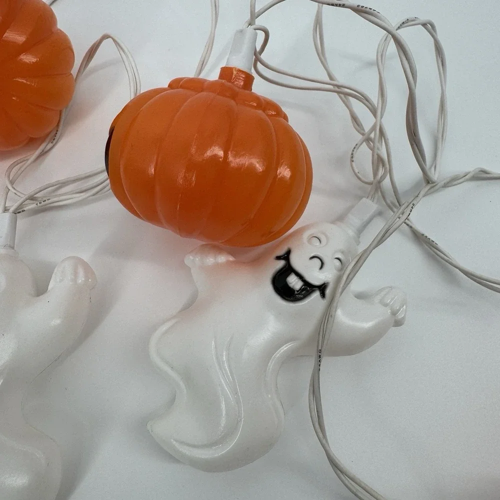 Vintage Halloween Ghost & Jack-O-Lantern String Lights – Tested & Working Retro